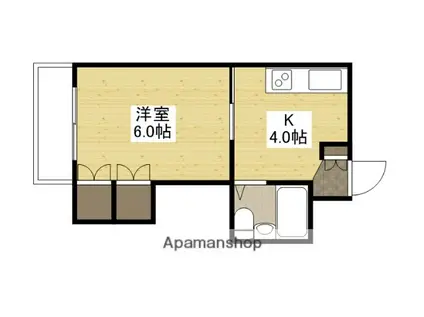 中央ビル(1K/2階)の間取り写真