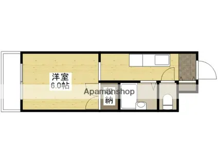 コーポヤマガタ(ワンルーム/4階)の間取り写真