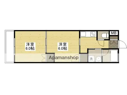 庚午中 多川ビル(2K/8階)の間取り写真