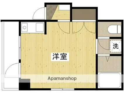 Uビル(ワンルーム/2階)の間取り写真