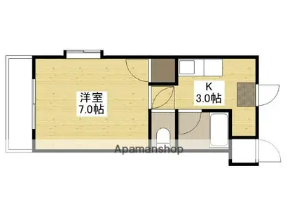 ハーモニー33(1K/1階)の間取り写真