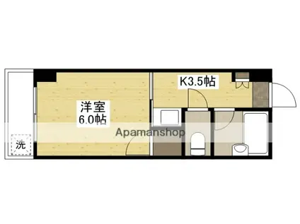 ソアール矢野(1K/3階)の間取り写真