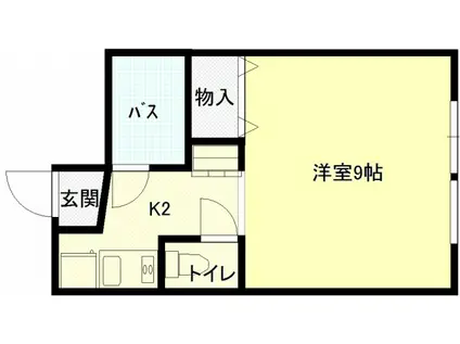 エスティーム皆実町(1K/1階)の間取り写真
