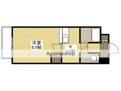 エステートベネフィット5フルタ(1K/3階)の間取り写真