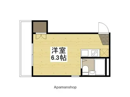 MAPLECOURT(ワンルーム/2階)の間取り写真