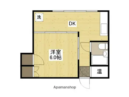 炭本ビル(1DK/2階)の間取り写真