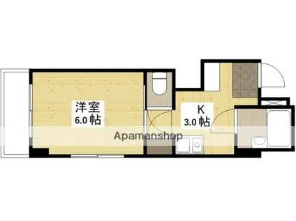 コートM(1K/2階)の間取り写真