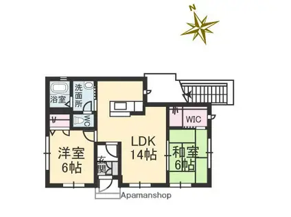 メゾンボナール B棟(2LDK/1階)の間取り写真