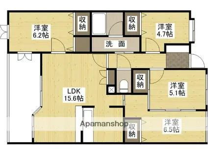 クレスト東本浦(4LDK/5階)の間取り写真