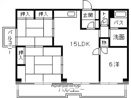 田中ビル(3LDK/3階)の間取り写真