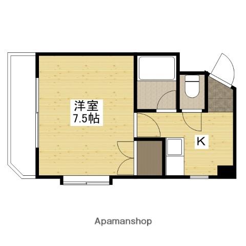 アーバン田部Ⅲ(1K/2階)の間取り写真