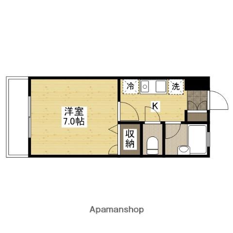 アーバン田部Ⅱ(1K/1階)の間取り写真