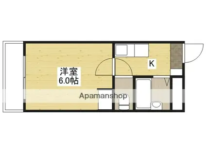 ヴェルディ西観音町(1K/4階)の間取り写真