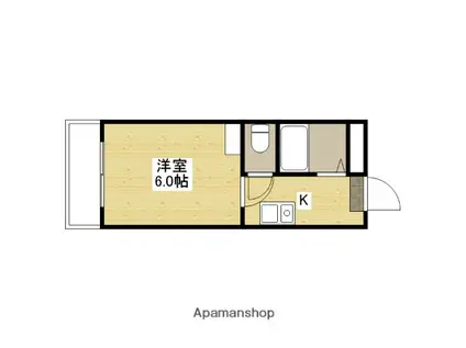 ヴェルディ西観音町(1K/4階)の間取り写真