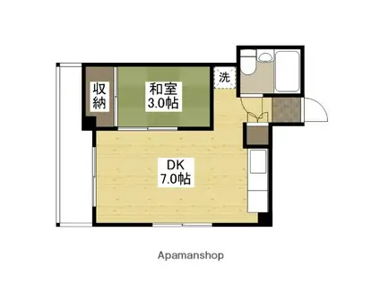 ドリームコーポ平和苑(1DK/5階)の間取り写真