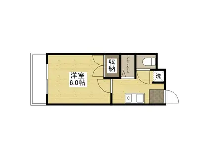 房尾本店2丁目ビル(1K/6階)の間取り写真