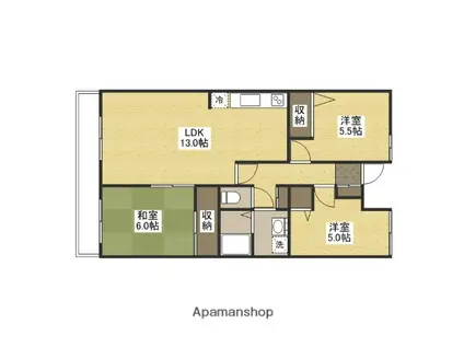 カーサナカスジ(3LDK/1階)の間取り写真