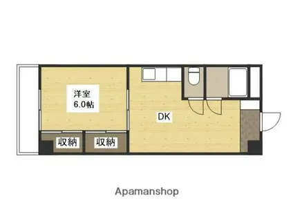 ピースパーク本川(1DK/2階)の間取り写真