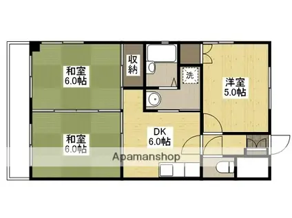 コーポツクダ(3DK/3階)の間取り写真