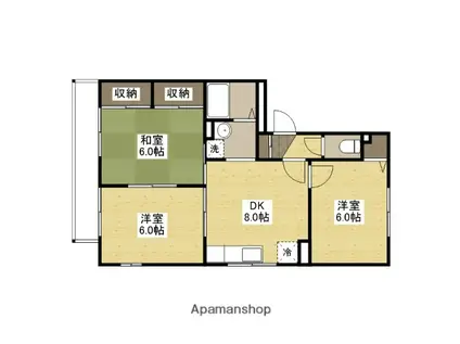 セジュール藤井(3DK/3階)の間取り写真