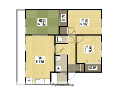 ラ・プラージュ屋代(3DK/3階)の間取り写真