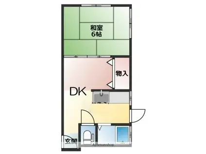 中川荘(1DK/2階)の間取り写真