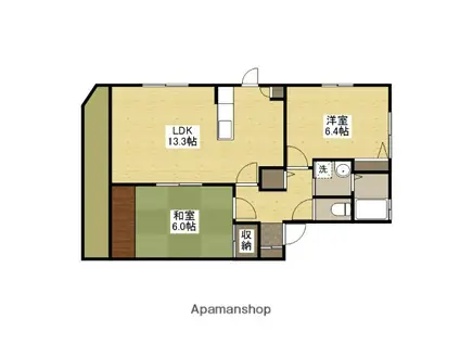 グリーンフィールドA棟(2LDK/1階)の間取り写真