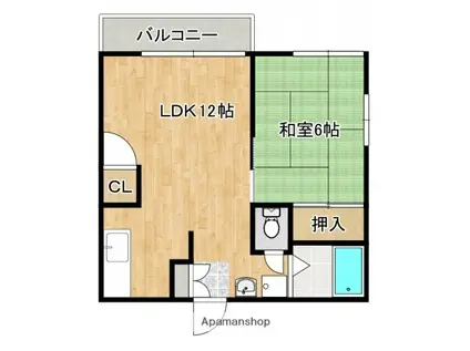 メゾンドアキ(1LDK/2階)の間取り写真