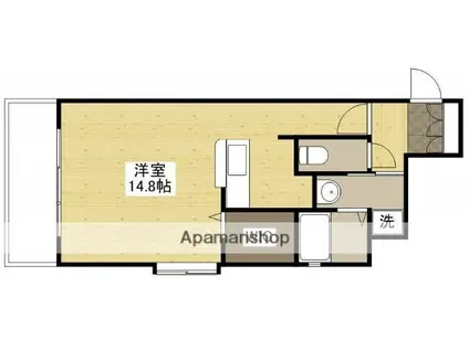 グラビスコート十日市(ワンルーム/4階)の間取り写真