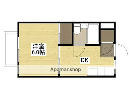 野地ハイツ(1DK/3階)の間取り写真