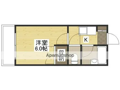 アルヴェール庚午(1K/3階)の間取り写真