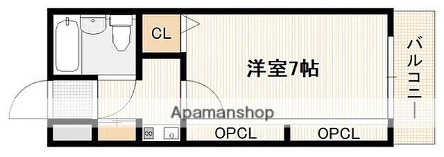 ジャルダン三筋(1K/1階)の間取り写真