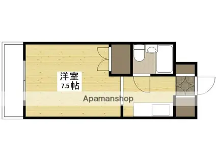 サンライズ西霞(ワンルーム/3階)の間取り写真