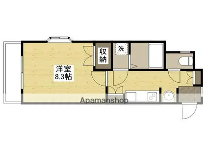 レジデンス折出(1K/4階)の間取り写真