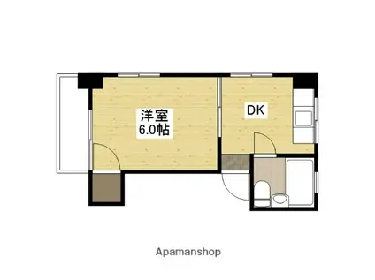 メゾンK&Y(1DK/4階)の間取り写真