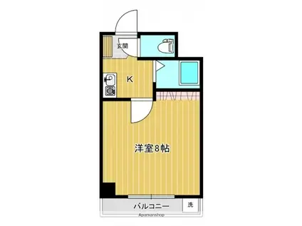 チェリーヒルズハラダ(1K/4階)の間取り写真