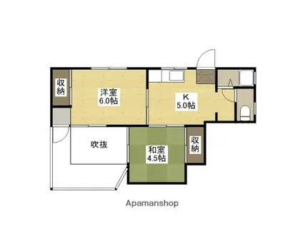 ヤマトビル(2K/5階)の間取り写真