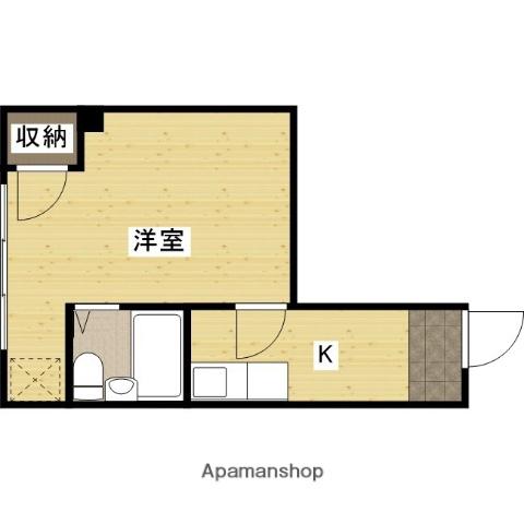 中国技建ビル(1K/4階)の間取り写真