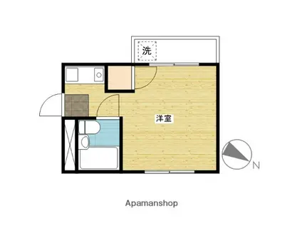 サンライズ三宅B棟(ワンルーム/1階)の間取り写真