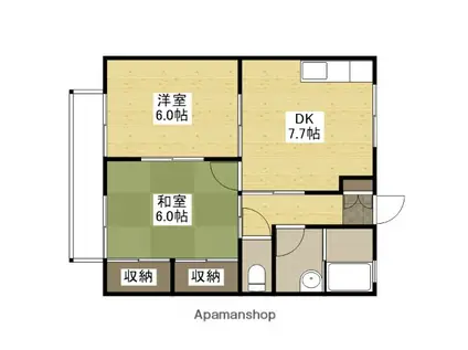 パール大志茂(2DK/2階)の間取り写真