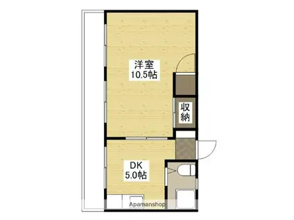 大宮グリーンコーポ(1DK/4階)の間取り写真