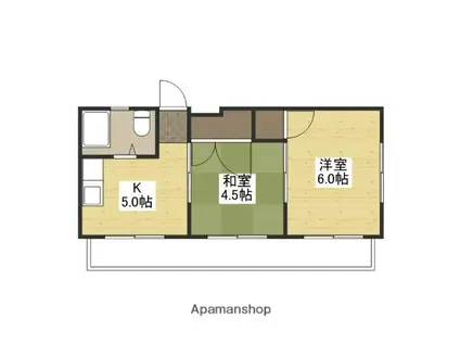 大宮グリーンコーポ(2K/1階)の間取り写真