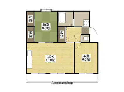 セントラル庚午第1マンション(2LDK/1階)の間取り写真