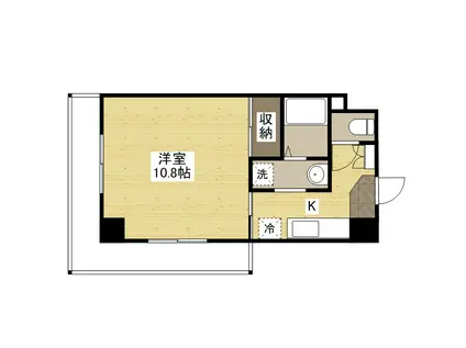 ベラ福本(1K/6階)の間取り写真