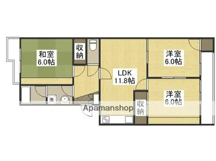 五日市ロイヤルハイツ(3LDK/1階)の間取り写真