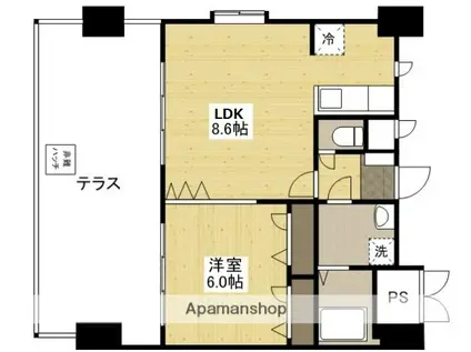 LAND・MARK KOGO(1LDK/9階)の間取り写真
