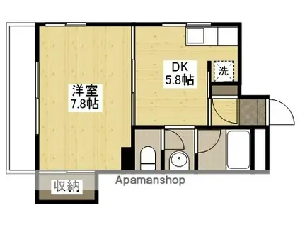 シルフィー翠(1DK/3階)の間取り写真