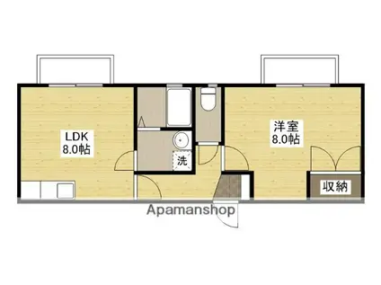 グランディーY(1LDK/1階)の間取り写真