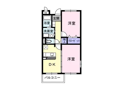 グランエトワール(2DK/3階)の間取り写真