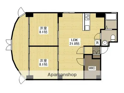 RICE 1ST(2LDK/4階)の間取り写真